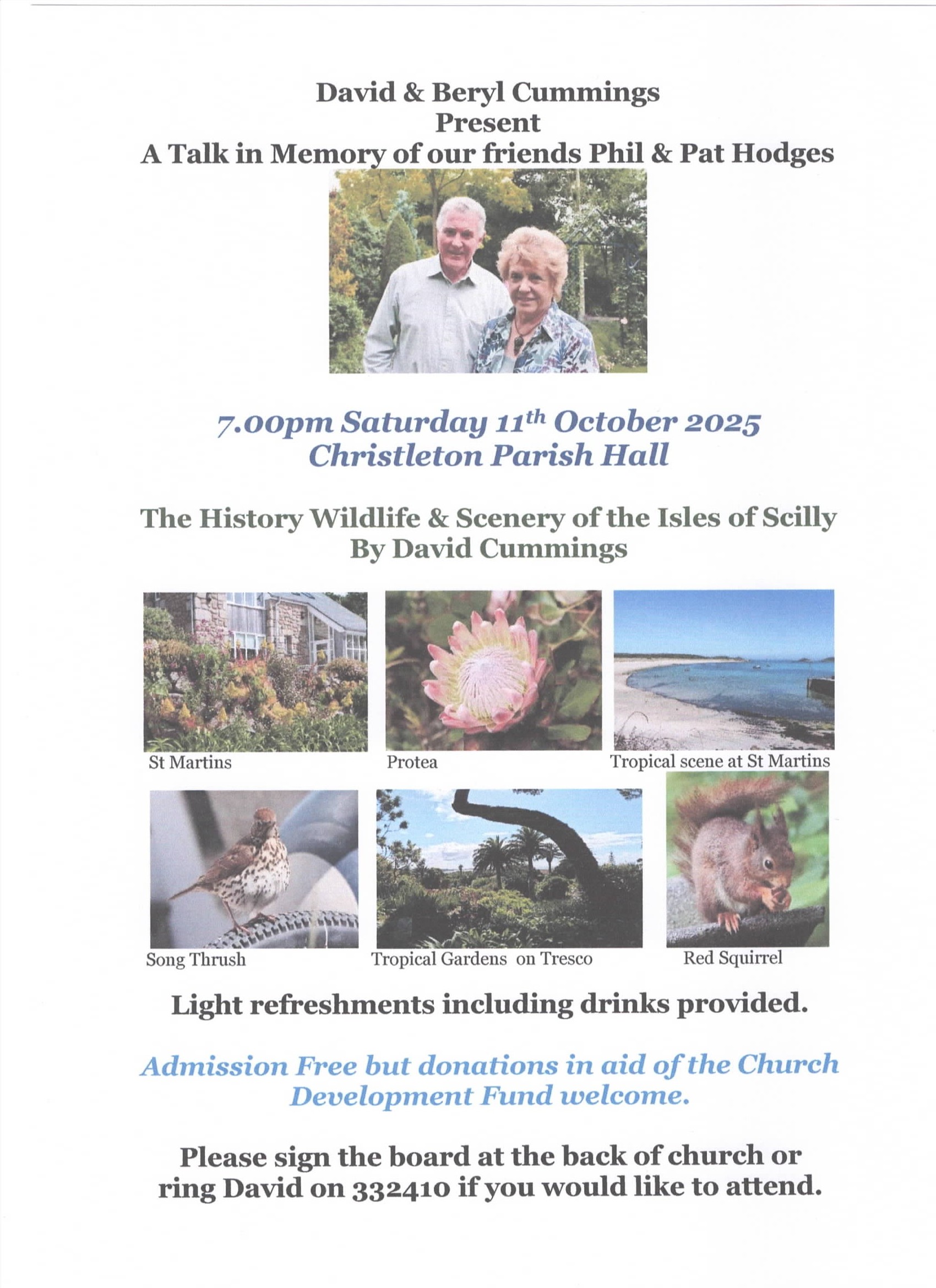 A David Cummings Talk at Christleton Parish Hall